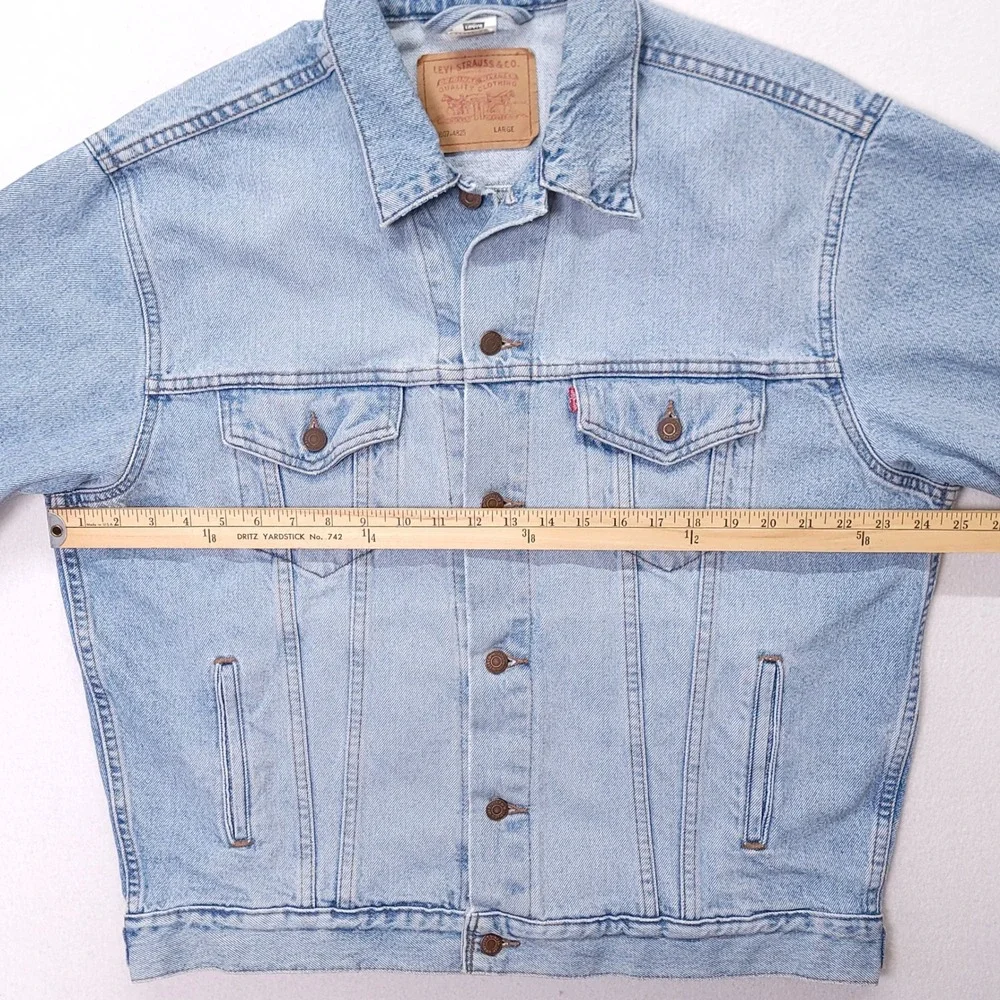 Levis Light Wash Denim Trucker Jacket Mens Large Batwing 70507 Vintage‎ 90's